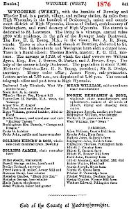 Harrod & Co.s Directory of Beds, Bucks 1876 - West Wycombe